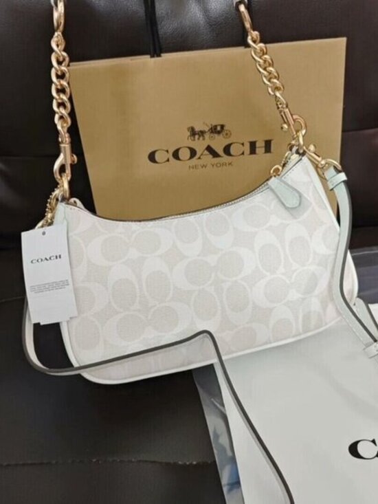 NWT Coach Teri Shoulder Bag In Signature Canvas - Picture 2 of 8